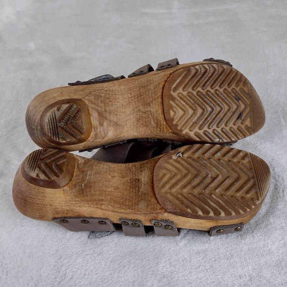 Sanita Clog Sandals Wood Sole - Picture 3 of 7